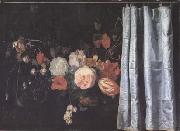 SPELT, Adrian van der Flower Still Life with Curtain (mk14) Sweden oil painting artist